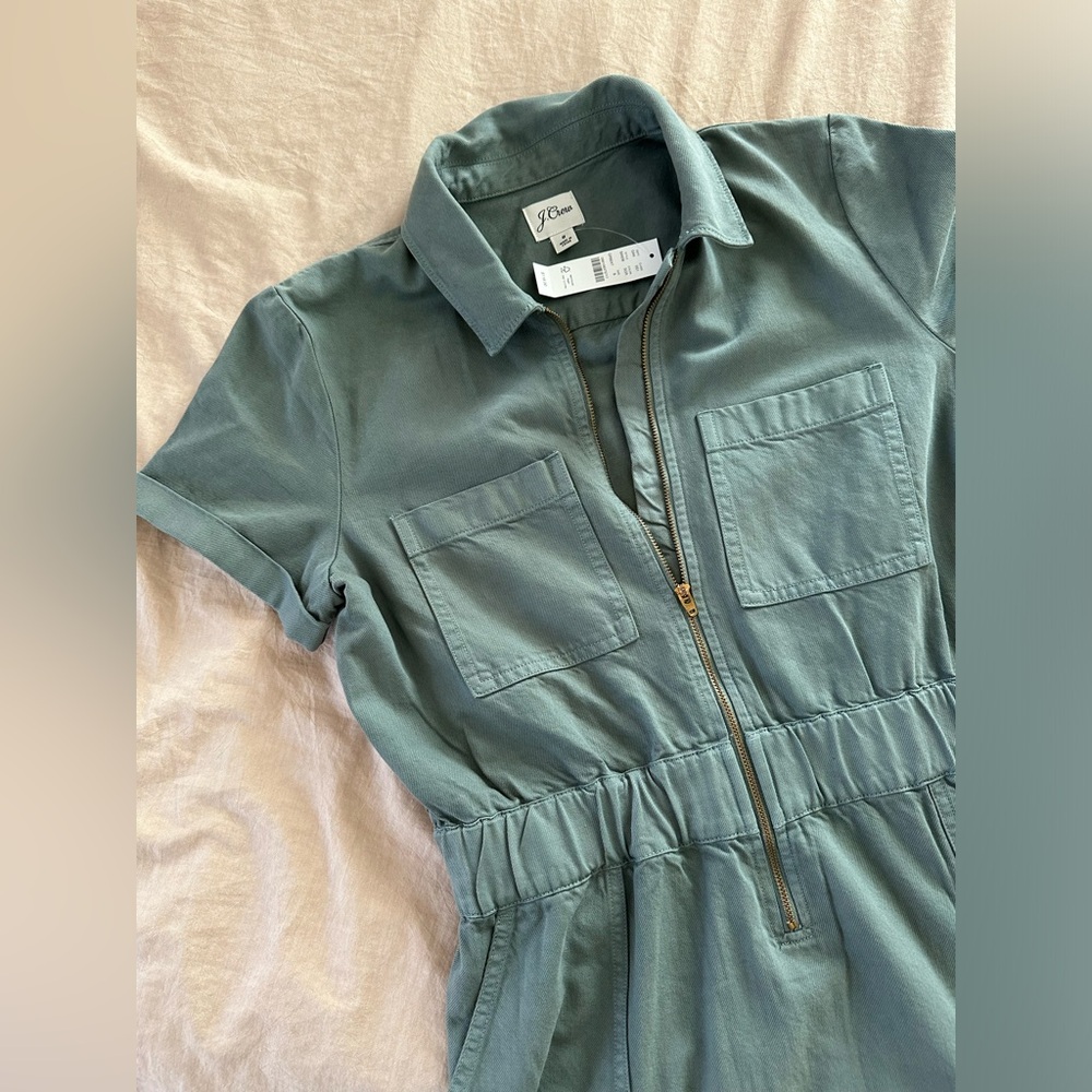 NWT 𝅺J. Crew Front Zip Chino Dress Army Khaki Green